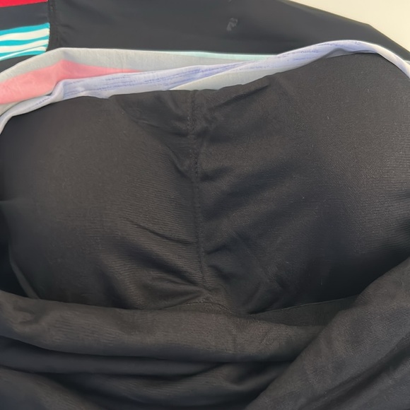 Summer Striped Long Sleeve Travel Vacation Light Padding Swim Top Size Large - Picture 4 of 5